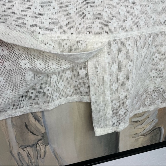 PRANA Winnie Sheer Cream Mesh 3/4 Sleeve Top - Picture 8 of 8